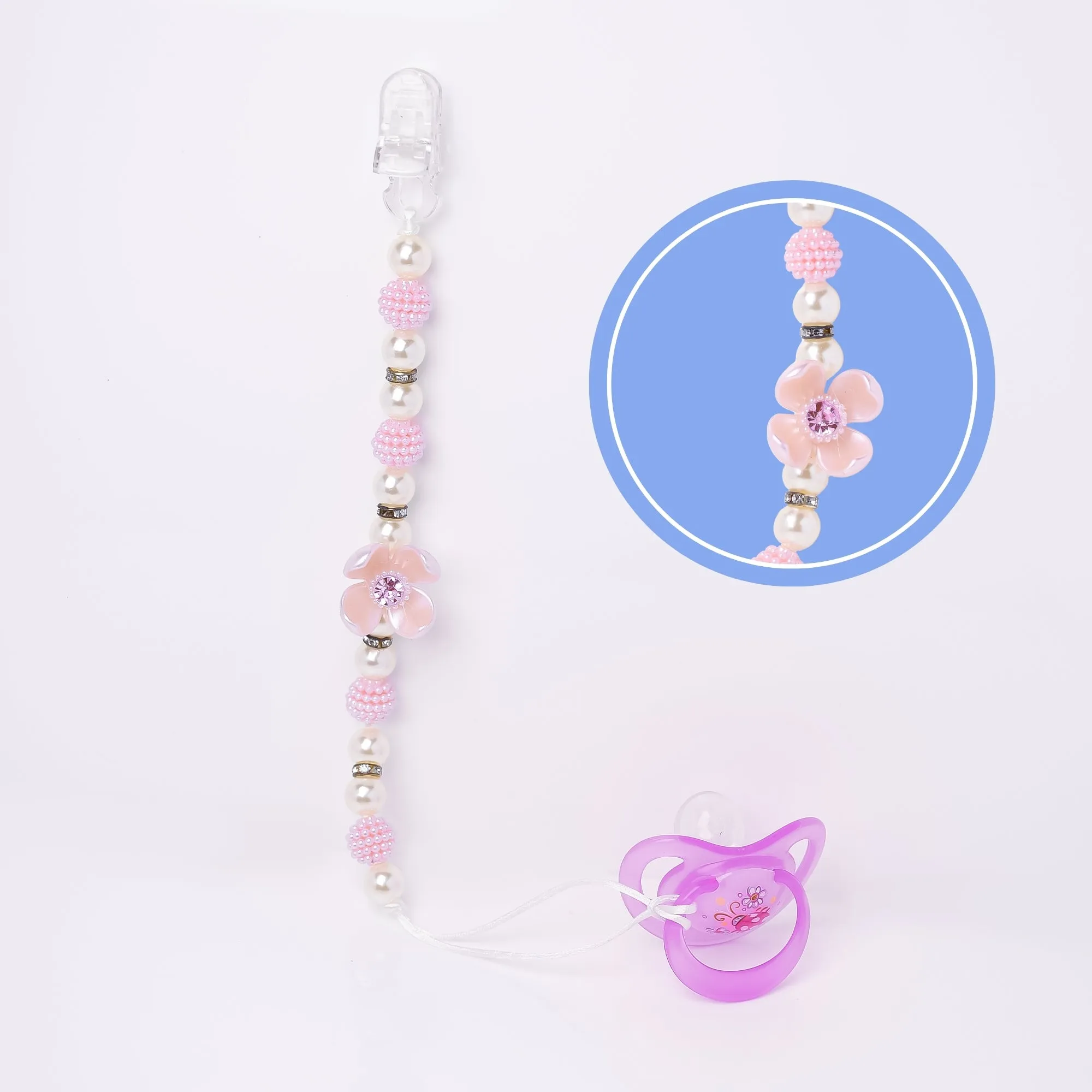 THE LITTLE LOOKERS Silicone Pacifier Clip for Baby Boys and Girls, Fits Most Pacifiers and Teething Toys - Pack of 1