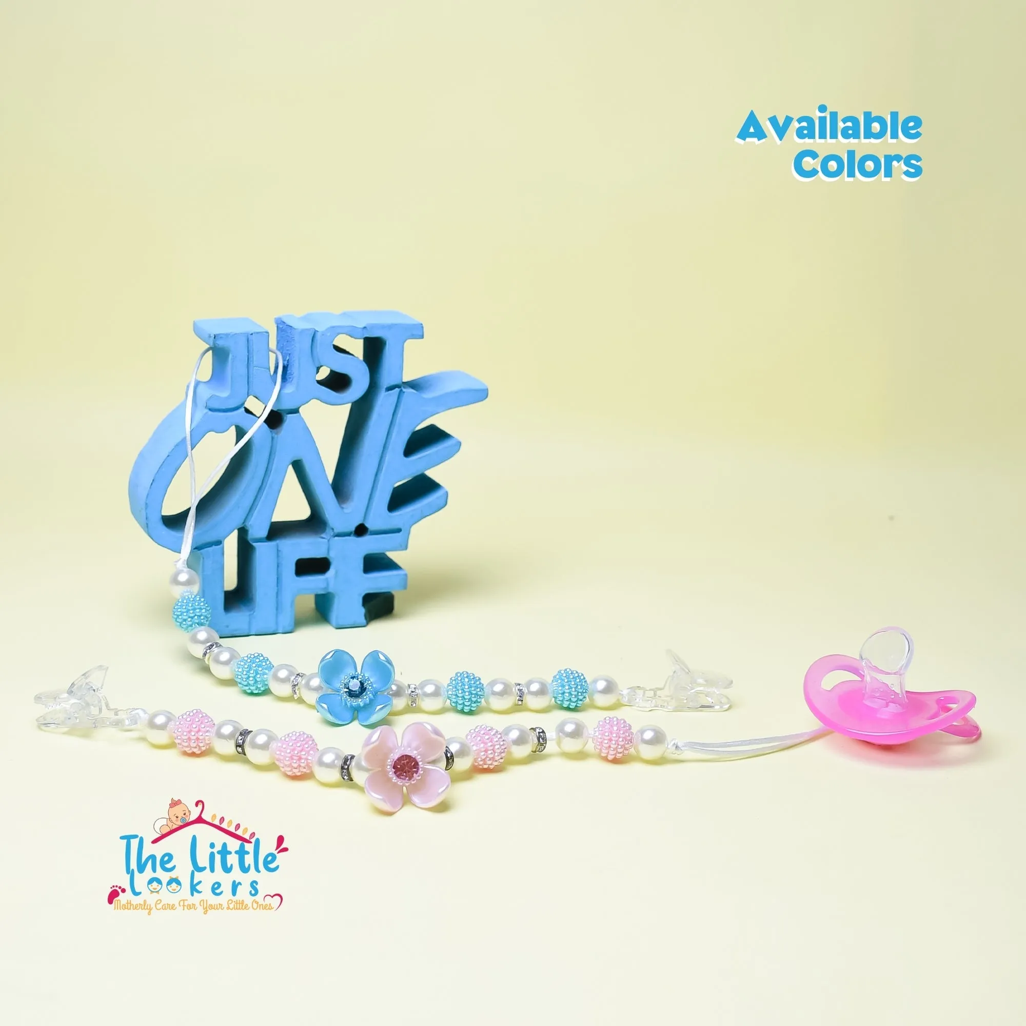 THE LITTLE LOOKERS Silicone Pacifier Clip for Baby Boys and Girls, Fits Most Pacifiers and Teething Toys - Pack of 1