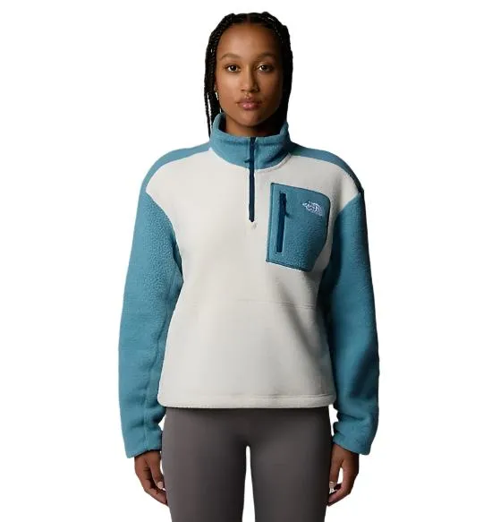 The North Face Womens Fleece Jacket Yumiori ¼ Zip Algae Blue/White