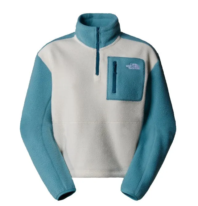 The North Face Womens Fleece Jacket Yumiori ¼ Zip Algae Blue/White