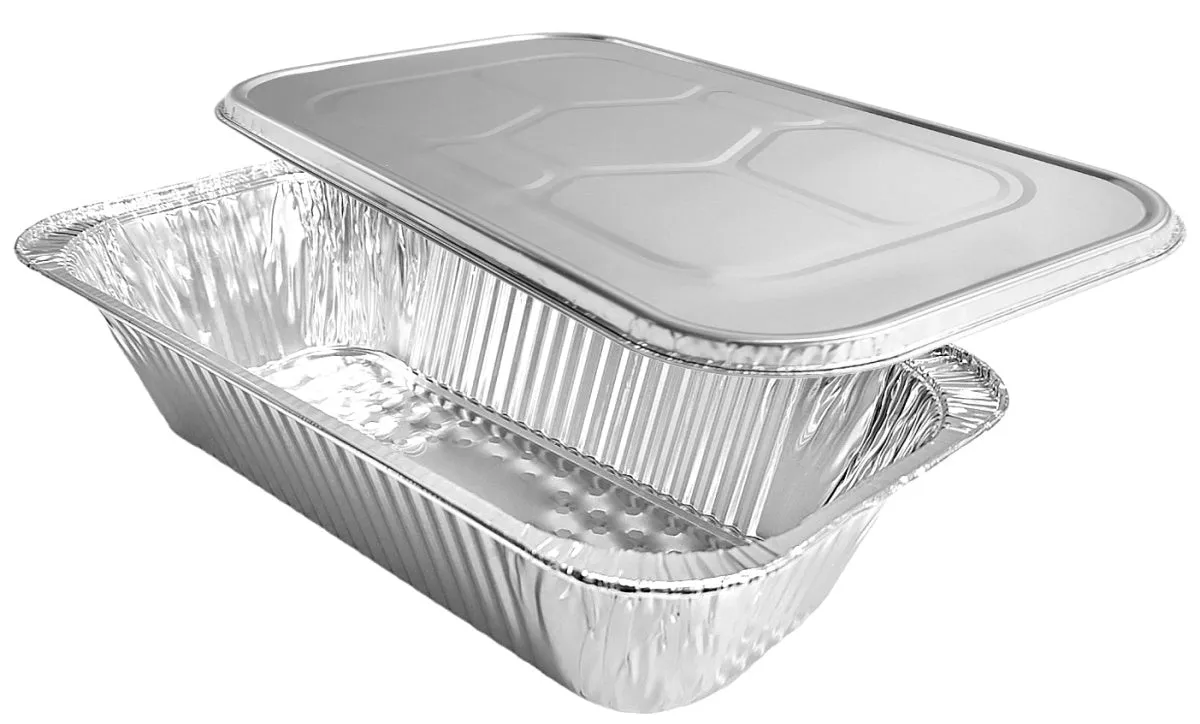 Third-Size Aluminum Foil Steam Table Pan w/Lid Combo 10/PK