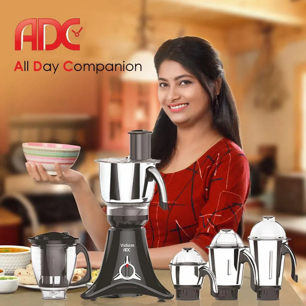 VIDIEM VSTAR ADC 550 WATT MIXER GRINDER - 110V WITH 5 JARS