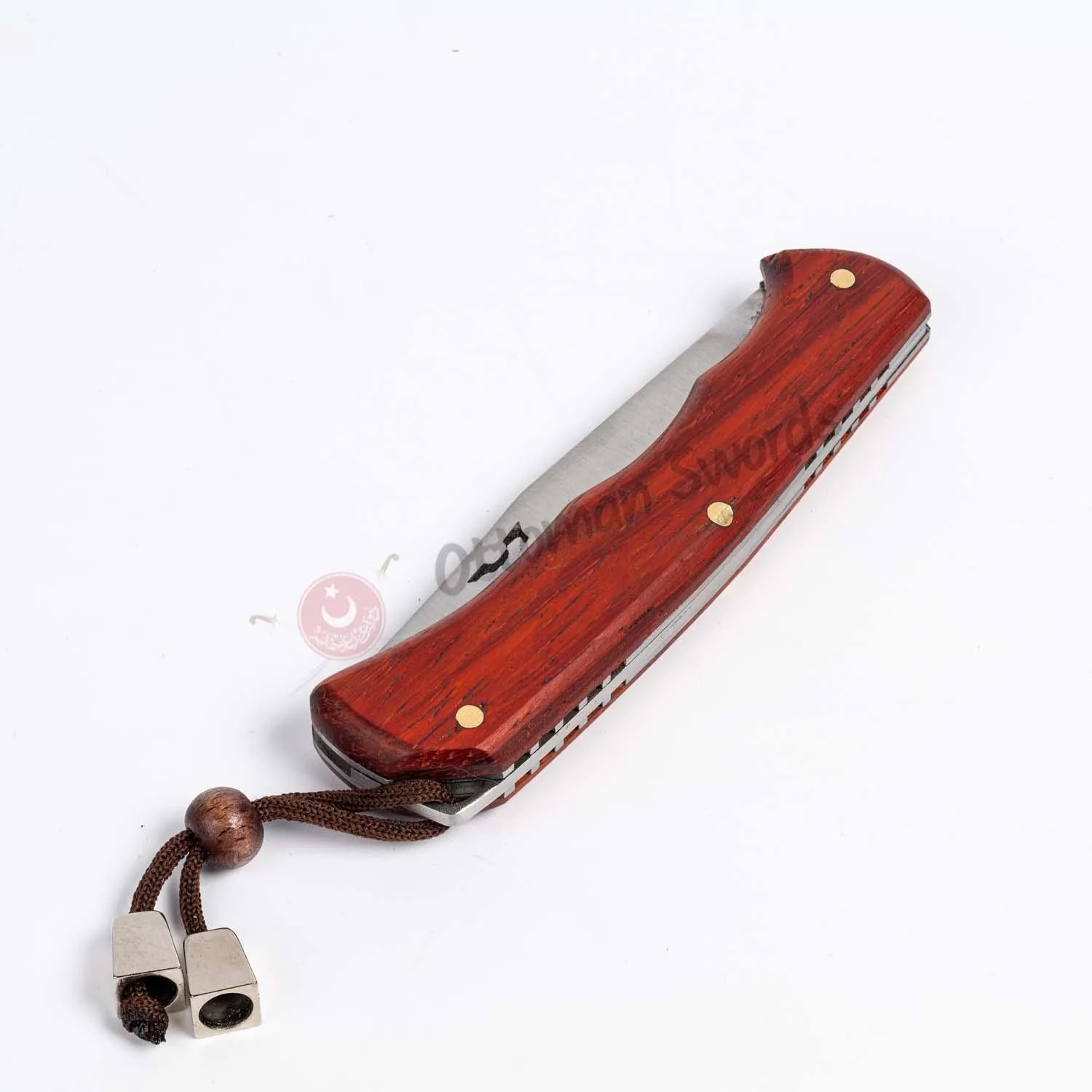 Walnut Handle Liner Lock Folding Pocket Knife