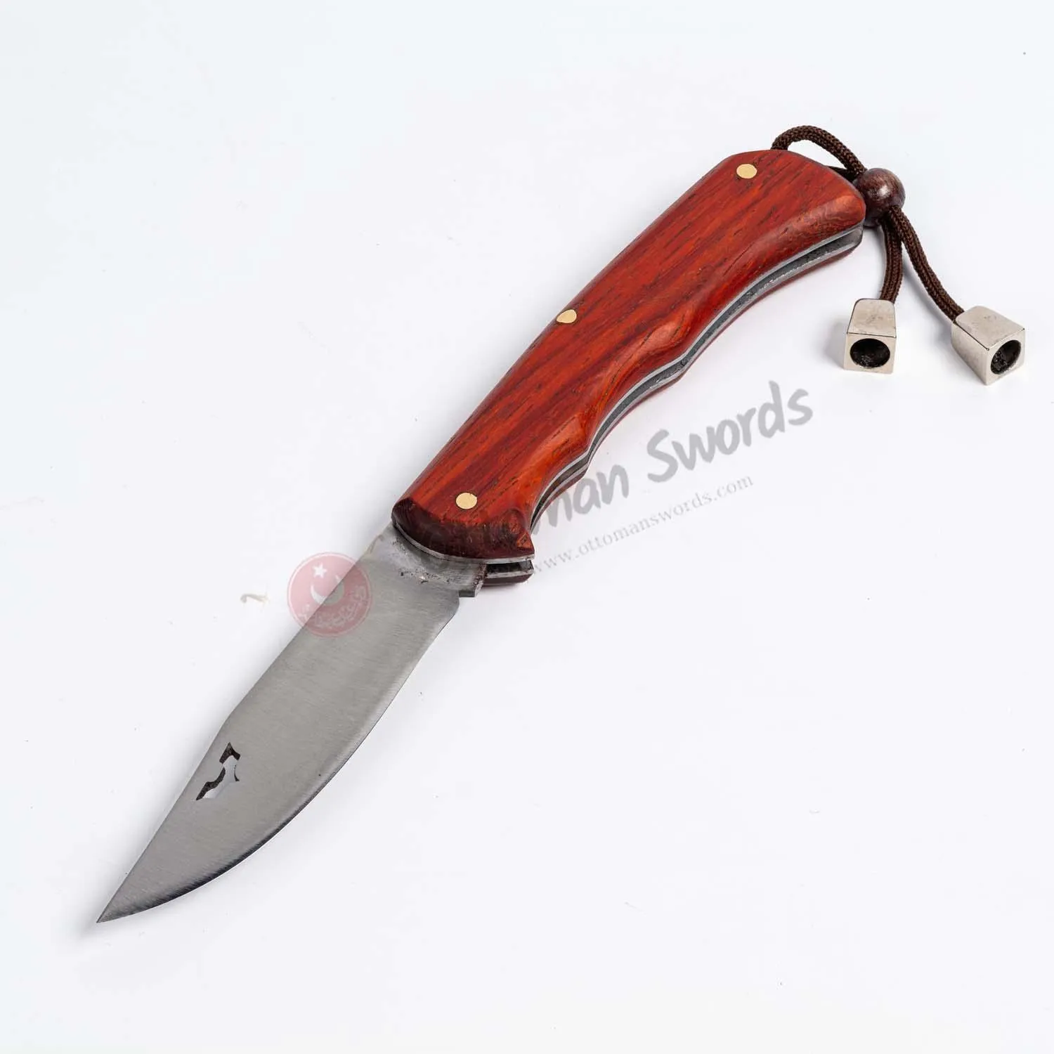 Walnut Handle Liner Lock Folding Pocket Knife